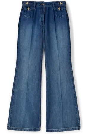 Motivi Jeansy, Kobieta, Niebieski, XL, Bawełna, Dzwony z mieszanki Tencel™ z fałdą
