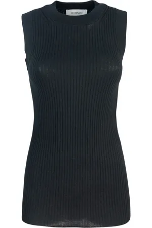 Sportmax Koszulki, Kobieta, Czarny, S, Len, Czarne T-shirty i Pola All Over