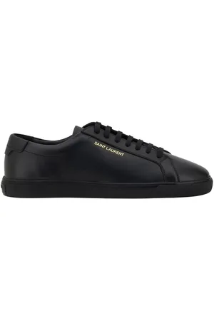 Saint Laurent Buty, Mężczyzna, Czarny, 42 EU, Skórzane Sneakersy z Ikonicznym Monogramem