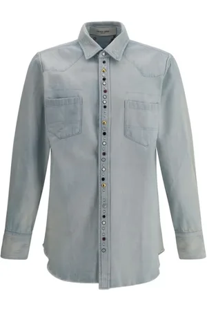 Golden Goose Koszule, Mężczyzna, Niebieski, S, Denim, Vintage Denim Axel Koszula