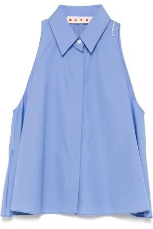 Marni Bluzki, Kobieta, Niebieski, M, Bawełna, Koszulka Casual