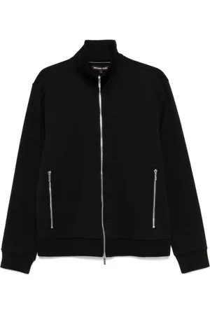 Michael Kors Bluzy, Mężczyzna, Czarny, S, Casual Czarny Sweter z Pełnym Zamkiem