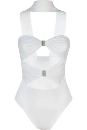 MVP Wardrobe Koszulki, Kobieta, Biały, XS, Biała Top z wycięciami Made in Italy