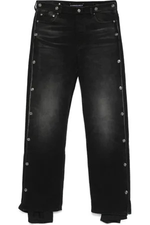 Y / PROJECT Jeansy, Mężczyzna, Czarny, W30, Faded Collapsed Waist Jeansy