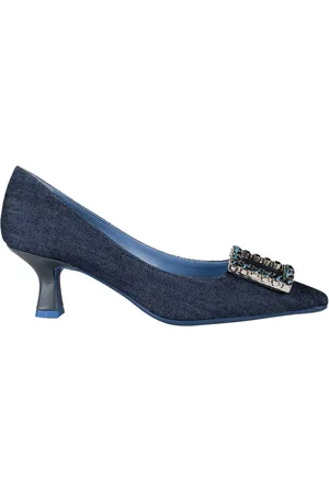 ROBERTO FESTA Buty, Kobieta, Niebieski, 38 EU, Denim, Denim Sandały z Kamieniami 4,5 cm Obcas