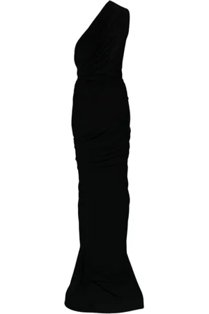 Rick Owens Sukienki, Kobieta, Czarny, S, Elegancka Czarna Dzianinowa Suknia