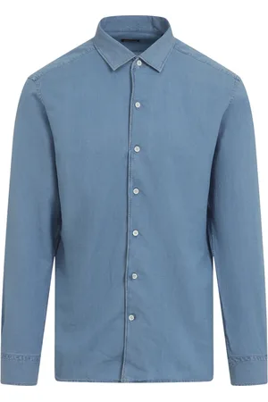 Ermenegildo Zegna Koszule, Mężczyzna, Niebieski, XL, Casual Bawełniany Shirt dla Mężczyzn