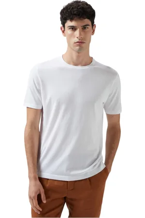 KANGRA CASHMERE Koszulki, Mężczyzna, Biały, L, Koszulka z bawełny