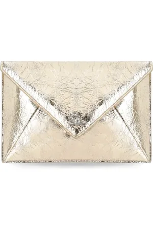 Vivienne Westwood Torebki, Kobieta, Żółty, ONE SIZE, Złota skórzana kopertówka z logo Orb