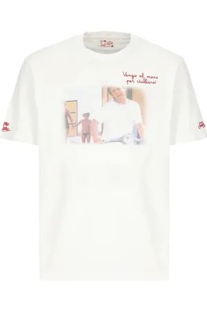 MC2 SAINT BARTH Koszulki, Mężczyzna, Biały, XL, Bawełniany T-shirt z nadrukiem skutera