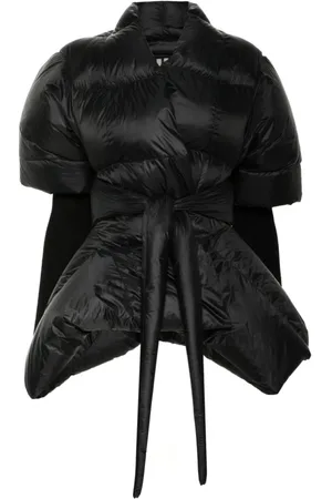 Rick Owens Kurtki, Kobieta, Czarny, M, Nylon, Czarna Kurtka Puchowa Batwing