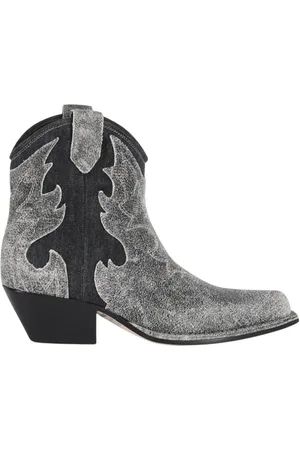 vic matiè Buty, Kobieta, Szary, 40 EU, Wintage Western Style Skórzane Buty