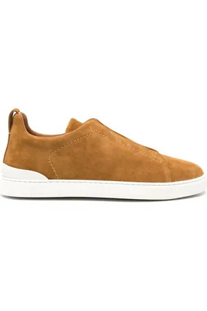 Ermenegildo Zegna Buty, Mężczyzna, brązowy, 44 EU, Zamsz, Suede Triple Stitch Sneakers