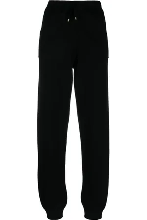 LORENA ANTONIAZZI Spodnie, Kobieta, Czarny, XL, Kaszmir, Czarne Dzianinowe Spodnie Casual