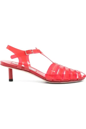 Fiorucci Buty, Kobieta, Czerwony, 38 EU, Czerwone Buty z Zapięciem na Sprzączkę na Średnim Obcasie w Klatce