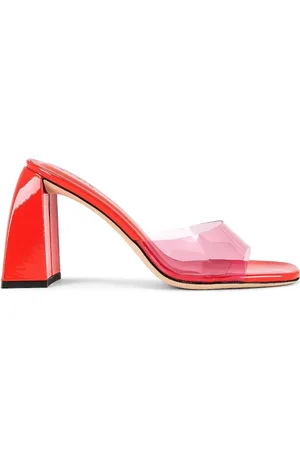 By Far Buty, Kobieta, Czerwony, 36 EU, Skóra, Flame PU i Skóra Lakierowana na Obcasie Mules