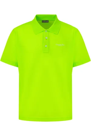 Dior Koszulki, Mężczyzna, Zielony, L, Fluorescencyjny polo z bawełny z haftem