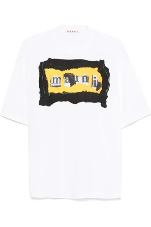 Marni Koszulki, Mężczyzna, Biały, XL, Luźny Bawełniany T-shirt