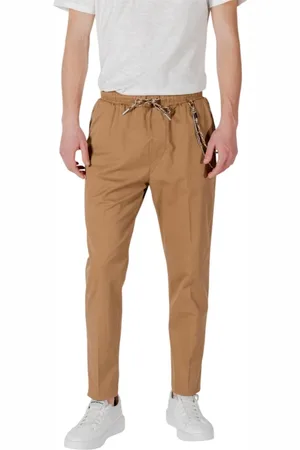 GIANNI LUPO Spodnie, Mężczyzna, brązowy, 3XL, Brązowe Spodnie z Sznurowaniem i Kieszeniami
