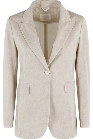 Circolo Kurtki, Kobieta, brązowy, S, Bawełna, Beżowy Blezer Stretch Piquet Niefodrowany Regular Fit