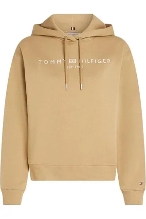 Tommy Hilfiger Bluzy, Mężczyzna, brązowy, L, Nowoczesna Bluza z Logo