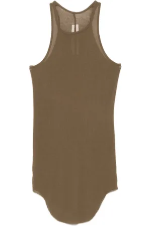 Rick Owens Koszulki, Kobieta, Zielony, M, Bawełna, Rib Tank Top