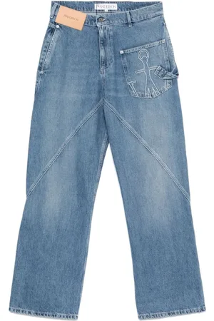 J.W.Anderson Jeansy, Mężczyzna, Niebieski, W32, Bawełna, Twisted Workwear Jeansy