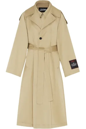 Jean Paul Gaultier Płaszcze, Kobieta, Beżowy, M, Twill Deconstructed Trench Coat