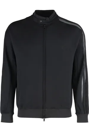 Y-3 Bluzy, Mężczyzna, Czarny, L, Bluza z technicznego materiału z pełnym zamkiem