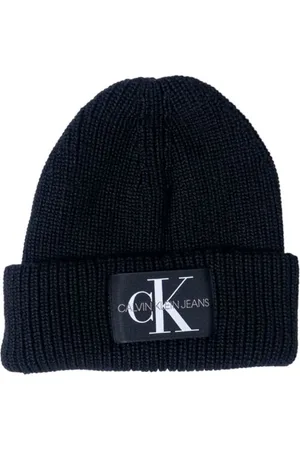 Calvin Klein Akcesoria, Kobieta, Czarny, ONE SIZE, Czarna Akrylowa Jesień/Zima Czapka