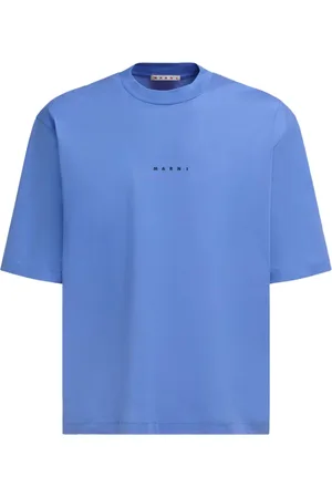 Marni Koszulki, Mężczyzna, Niebieski, L, Casualowy Bawełniany T-shirt dla Mężczyzn