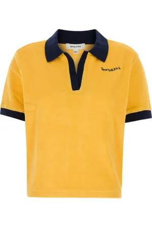 Sporty & Rich Koszulki, Kobieta, Żółty, M, Klasyczny Polo Shirt dla Mężczyzn