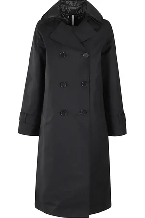 Duno Płaszcze, Kobieta, Czarny, M, Wełna, Elegancka Sukienka w Stylu Chic