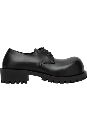 Balenciaga Buty, Mężczyzna, Czarny, 44 EU, Len, Niskie Wiązane Buty Derby