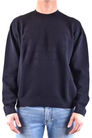 Emporio Armani Swetry, Mężczyzna, Niebieski, S, Stylowe Swetry na każdą okazję