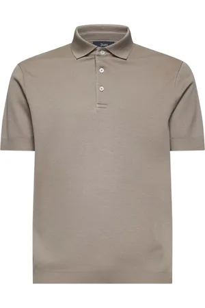 HERNO Koszulki, Mężczyzna, brązowy, M, Pikowany Polo Shirt Gołębi Szary
