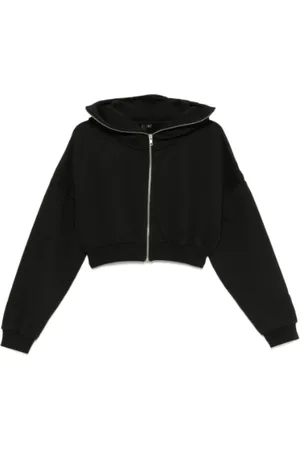 Entire Studios Bluzy, Kobieta, Czarny, XS, Bawełna, Krótka bluza z zamkiem