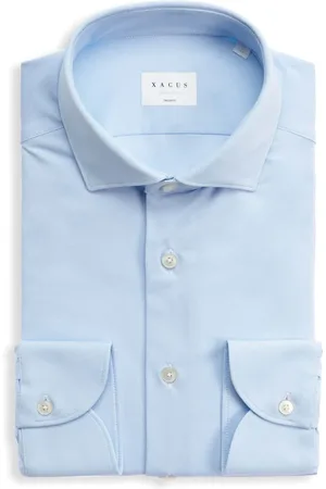 Xacus Koszule, Mężczyzna, Niebieski, XL, Koszula z francuskim kołnierzem Oxford Tailor Fit
