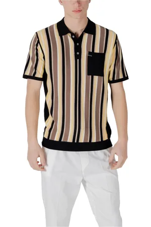 GIANNI LUPO Koszulki, Mężczyzna, Wielobarwność, 3XL, Polo w Paski z Kieszenią