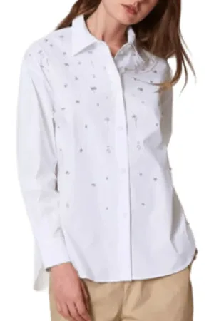Twin-Set Bluzki, Kobieta, Biały, 2XS, Biała Koszula Actitude Ss 25