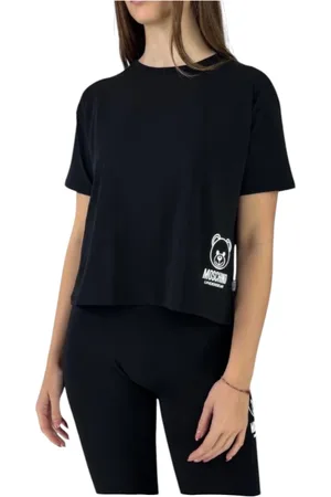 Moschino Koszulki, Kobieta, Czarny, M, Stylowa koszula z mieszanką bawełny i EA