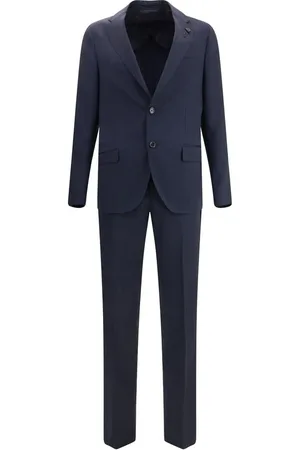 LARDINI Garnitury, Mężczyzna, Niebieski, 2XL, Elegancki Zestaw Garniturowy z Wełny