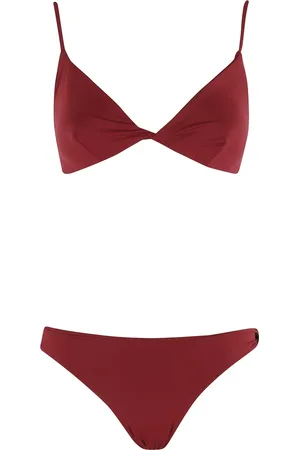 FEDERICA TOSI Stroje kąpielowe, Kobieta, Czerwony, L, Bordeaux Twist Bikini Trójkątne