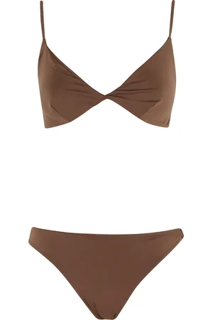 FEDERICA TOSI Stroje kąpielowe, Kobieta, brązowy, L, Bikini z kokosem i skrętem