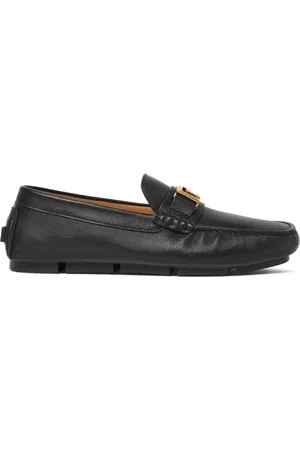 VERSACE Buty, Mężczyzna, Czarny, 44 EU, Czarne płaskie buty