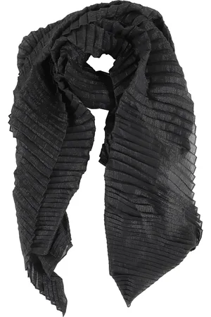 Emporio Armani Akcesoria, Kobieta, Czarny, ONE SIZE, Czarna Plisowana Szalik