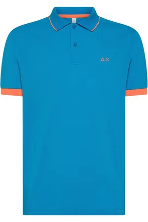 sun68 Koszulki, Mężczyzna, Niebieski, 3XL, Polo w paski z fluorescencyjnymi akcentami