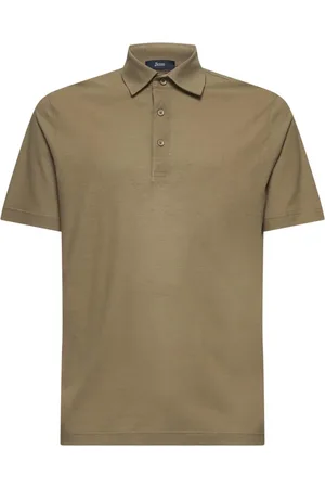 HERNO Koszulki, Mężczyzna, brązowy, XL, Bawełniany Polo Shirt Gołąb Szary