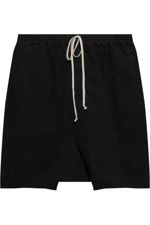 Rick Owens Szorty, Mężczyzna, Czarny, L, Bawełna, Spodnie Drawstring Pods