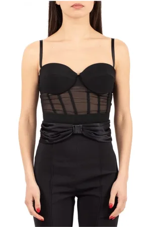 Elisabetta Franchi Koszulki, Kobieta, Czarny, L, Elegancka kolekcja bielizny